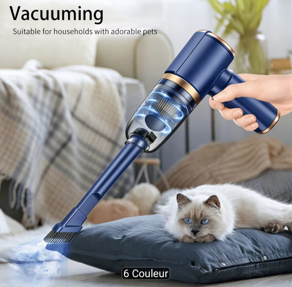Aspirateur de voiture portable amélioré rechargeable, aspirateur de voiture portable sans fil mini, aspirateur à main sans fil, plumeau de voiture, filtre lavable et remplacement, aspirateur de forme spéciale, aspirateur sans