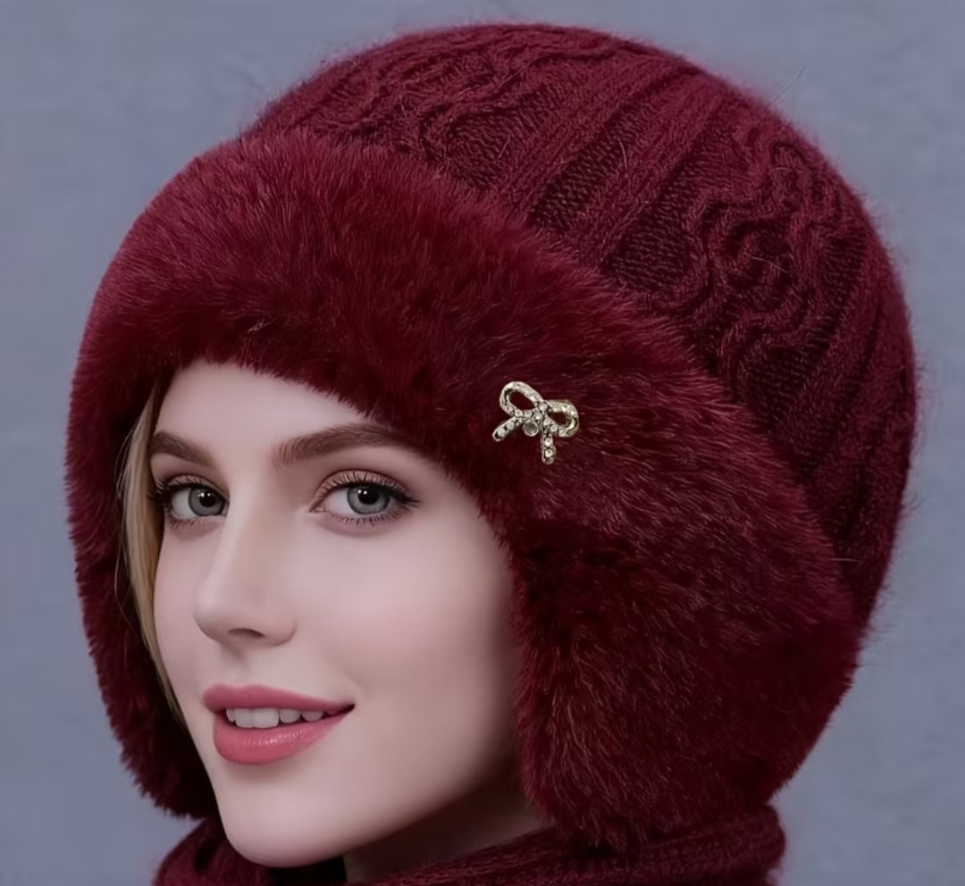 Nouveau bonnet d'automne-hiver à doublure épaisse, chaud et avec protection pour les oreilles, pour les personnes d'âge moyen et âgées