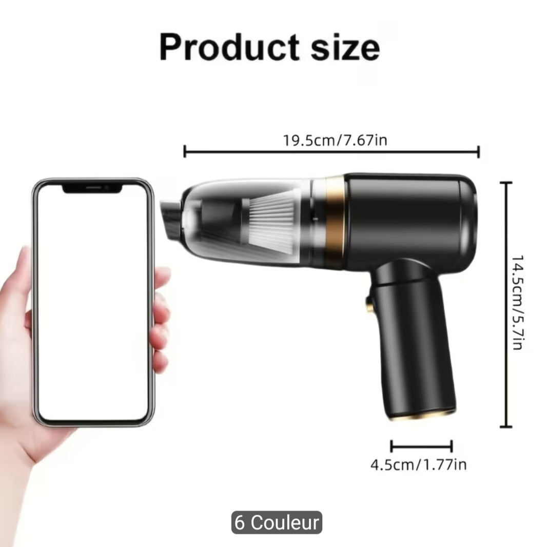 Aspirateur de voiture portable amélioré rechargeable, aspirateur de voiture portable sans fil mini, aspirateur à main sans fil, plumeau de voiture, filtre lavable et remplacement, aspirateur de forme spéciale, aspirateur sans