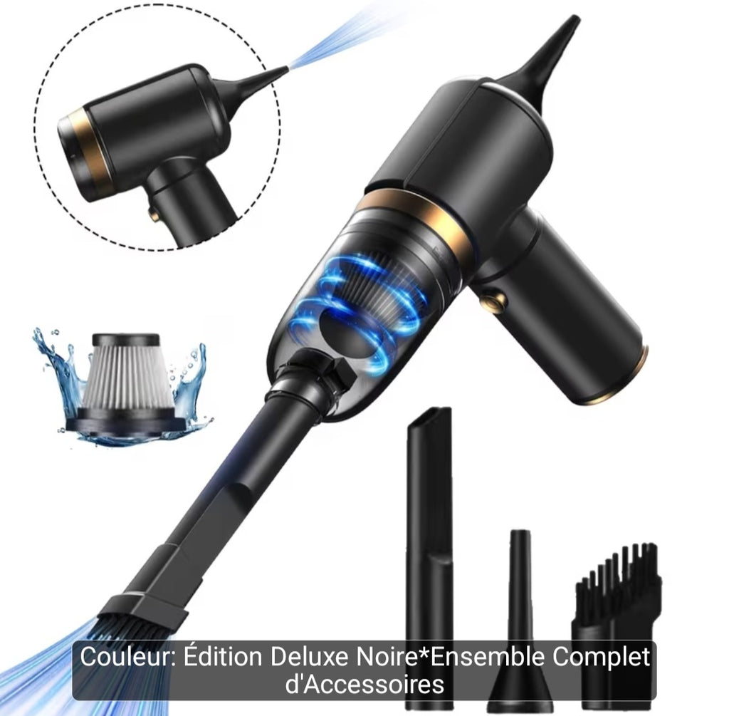 Aspirateur de voiture portable amélioré rechargeable, aspirateur de voiture portable sans fil mini, aspirateur à main sans fil, plumeau de voiture, filtre lavable et remplacement, aspirateur de forme spéciale, aspirateur sans