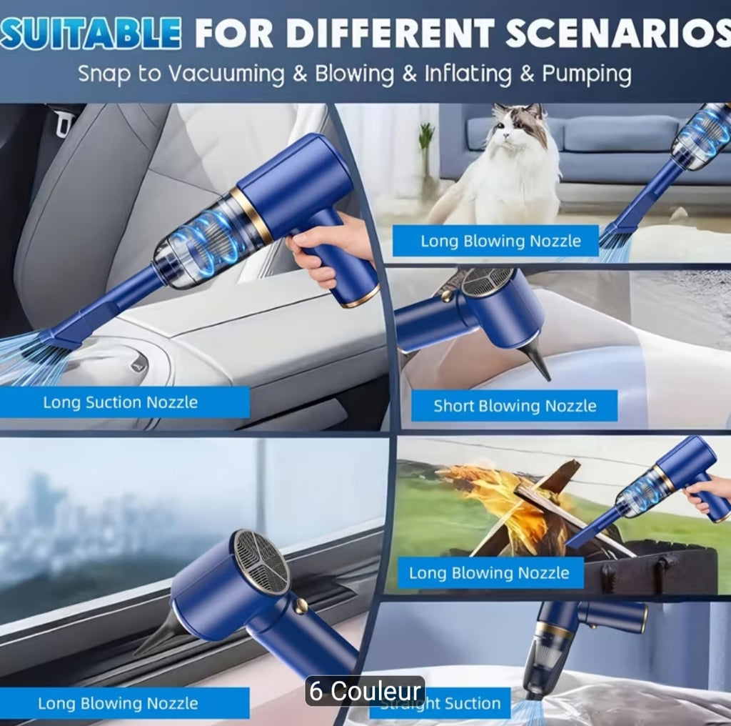 Aspirateur de voiture portable amélioré rechargeable, aspirateur de voiture portable sans fil mini, aspirateur à main sans fil, plumeau de voiture, filtre lavable et remplacement, aspirateur de forme spéciale, aspirateur sans