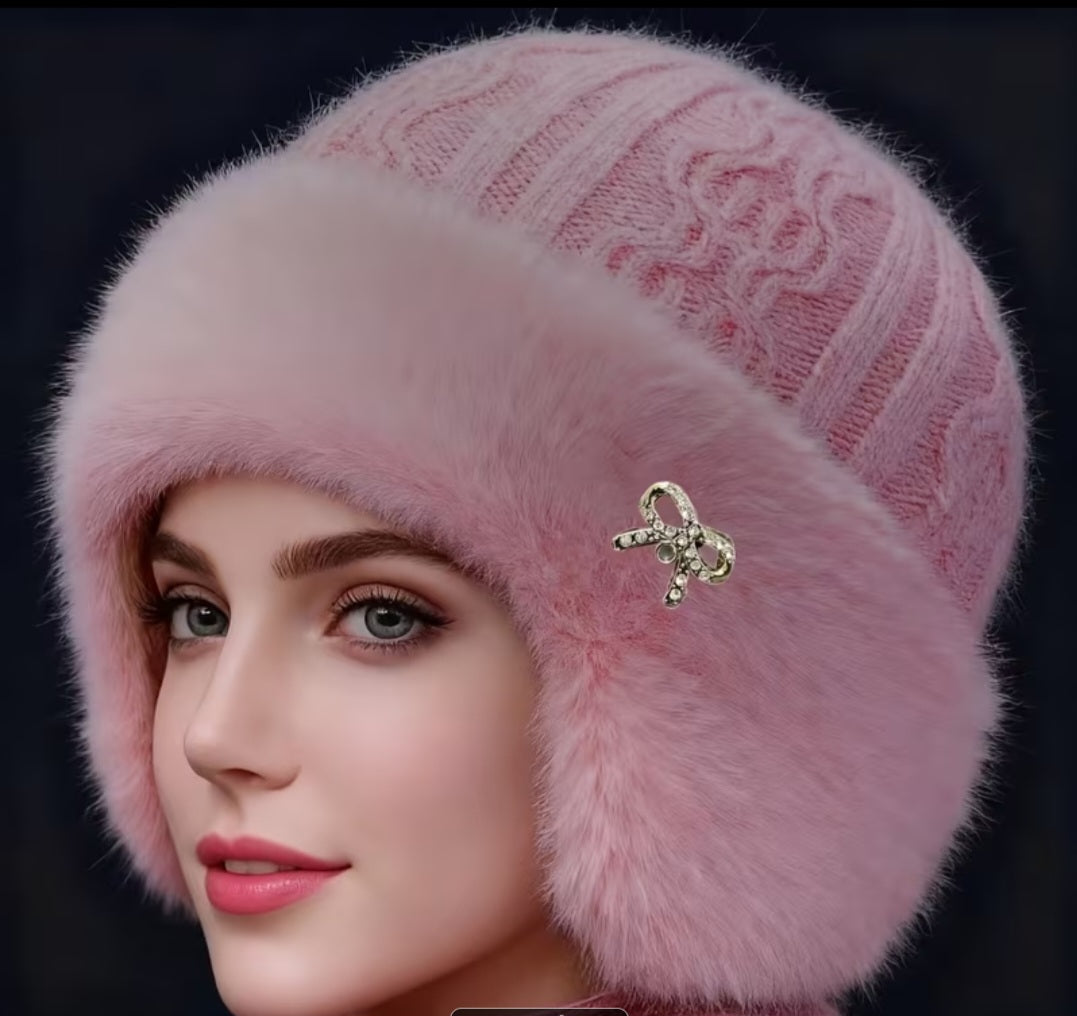 Nouveau bonnet d'automne-hiver à doublure épaisse, chaud et avec protection pour les oreilles, pour les personnes d'âge moyen et âgées