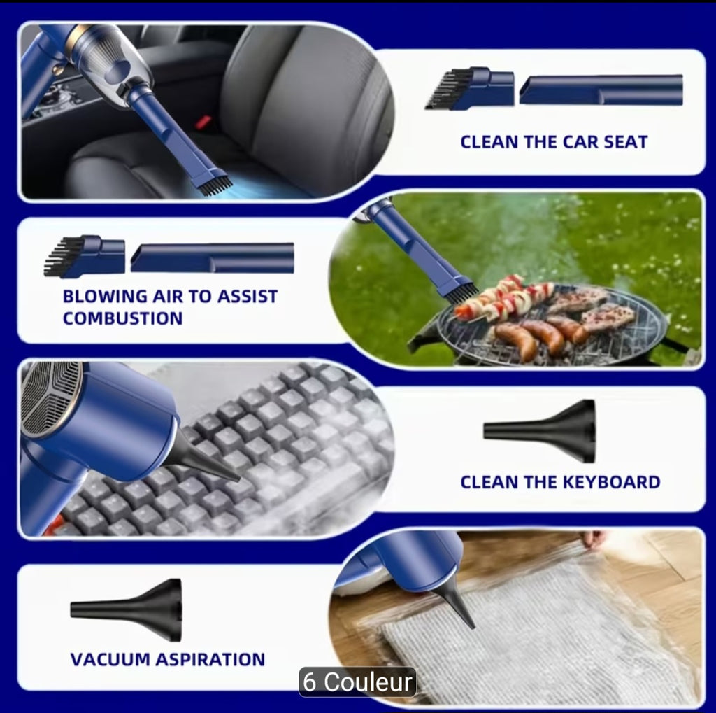 Aspirateur de voiture portable amélioré rechargeable, aspirateur de voiture portable sans fil mini, aspirateur à main sans fil, plumeau de voiture, filtre lavable et remplacement, aspirateur de forme spéciale, aspirateur sans